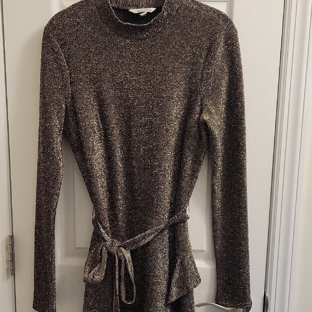 Speechless Gray Mock Neck Long Sleeve Sweater Dress